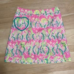 Lilly Pulitzer Millionaires Row Kentucky Derby Skirt Heart Pocket size 6.